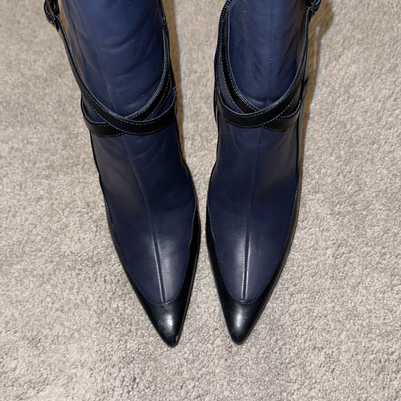 Authentic jimmy Choo, Navy, and black leather boots - Picture 2 of 6